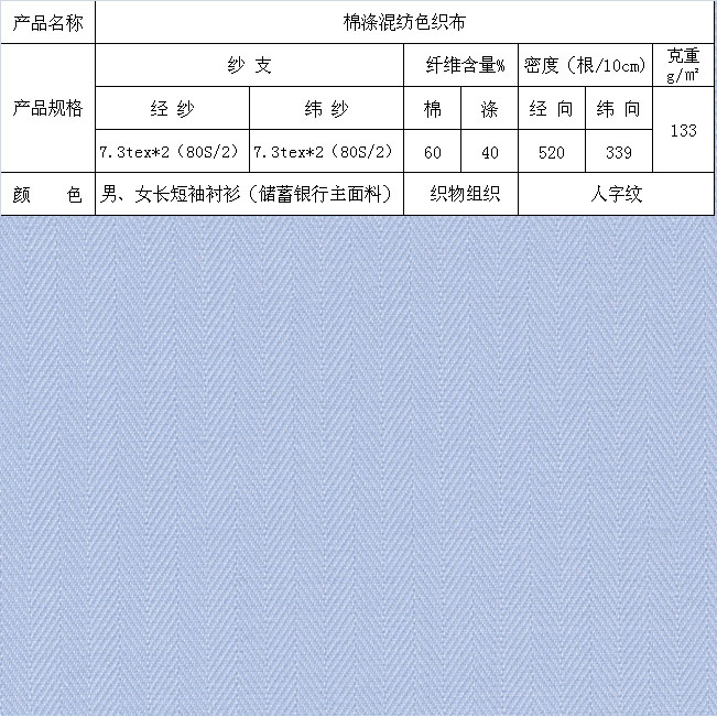 棉滌混紡色織布