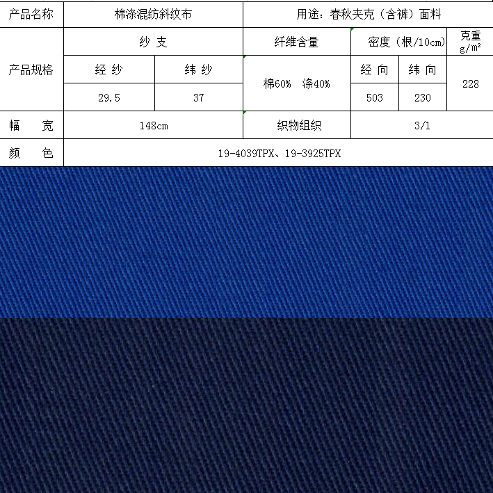 棉滌混紡斜紋布